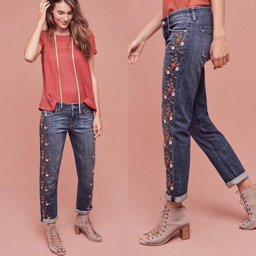 Anthropologie Pilcro hyphen floral jeans